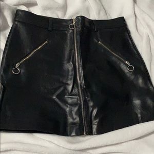 Black leather skirt